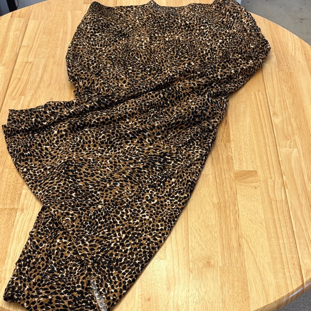 Old Navy Leopard Print Skirt Stretchy High Waist L
